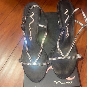 Nina Gilmore Luster Satin Diamond Heels